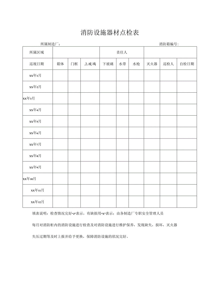 消防设施器材点检表.docx_第1页