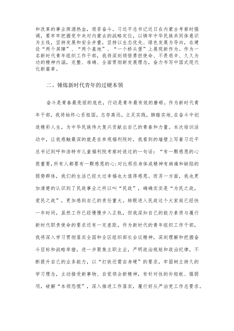 交流发言：锤炼过硬本领 擦亮奋斗底色 用实际行动书写民政事业青春答卷.docx_第2页