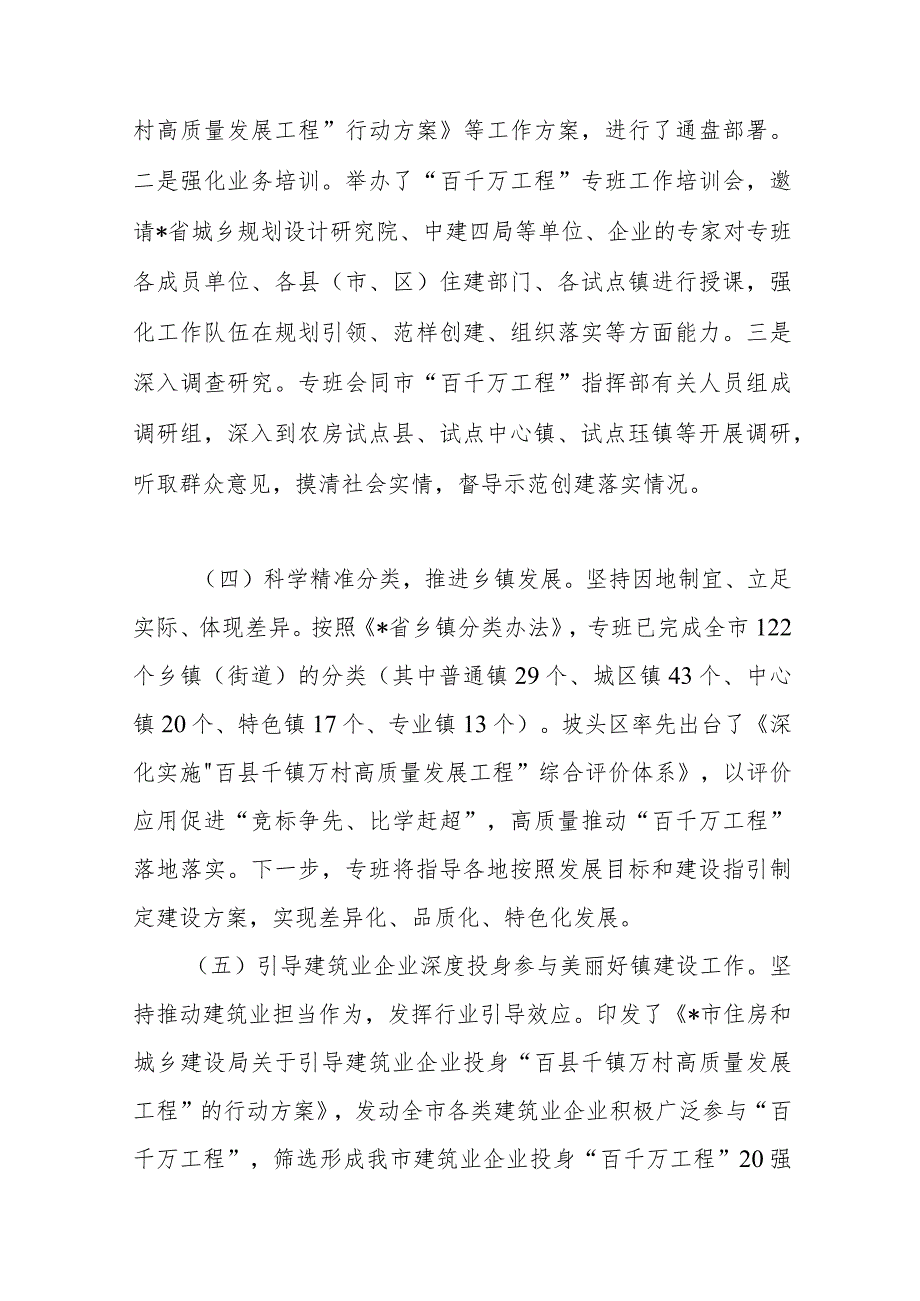 百县千镇万村高质量发展工程指挥部城镇建设专班工作开展情况报告.docx_第3页