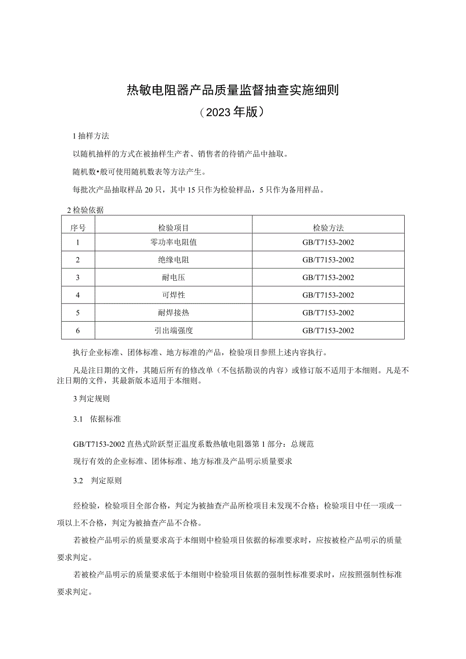 热敏电阻器产品质量监督抽查实施细则（2023年版）.docx_第1页