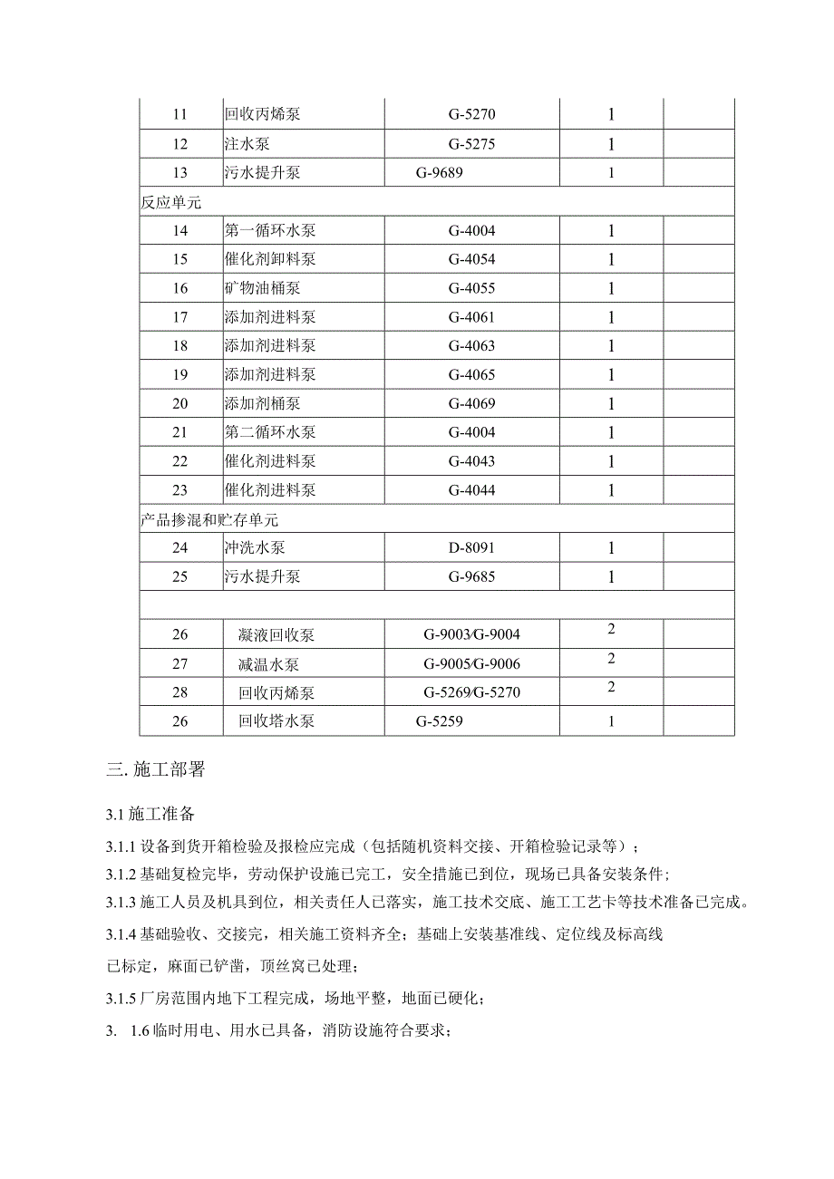 煤制烯烃项目年产30万吨聚丙烯装置机泵设备安装施工方案.docx_第3页