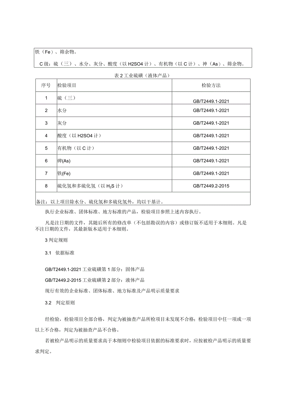 工业硫磺产品质量监督抽查实施细则（2023年版）.docx_第2页