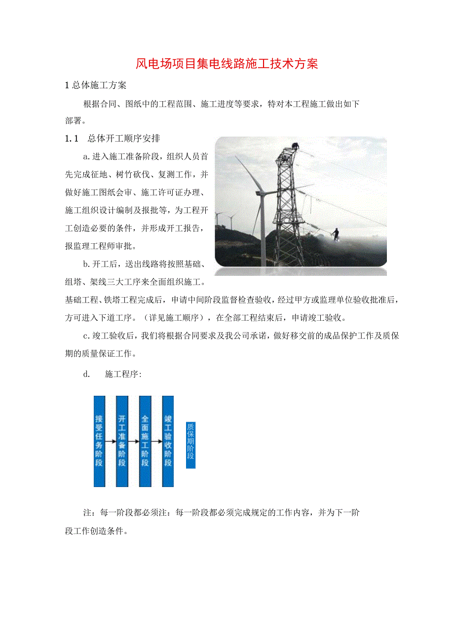 风电场项目集电线路施工技术方案.docx_第1页