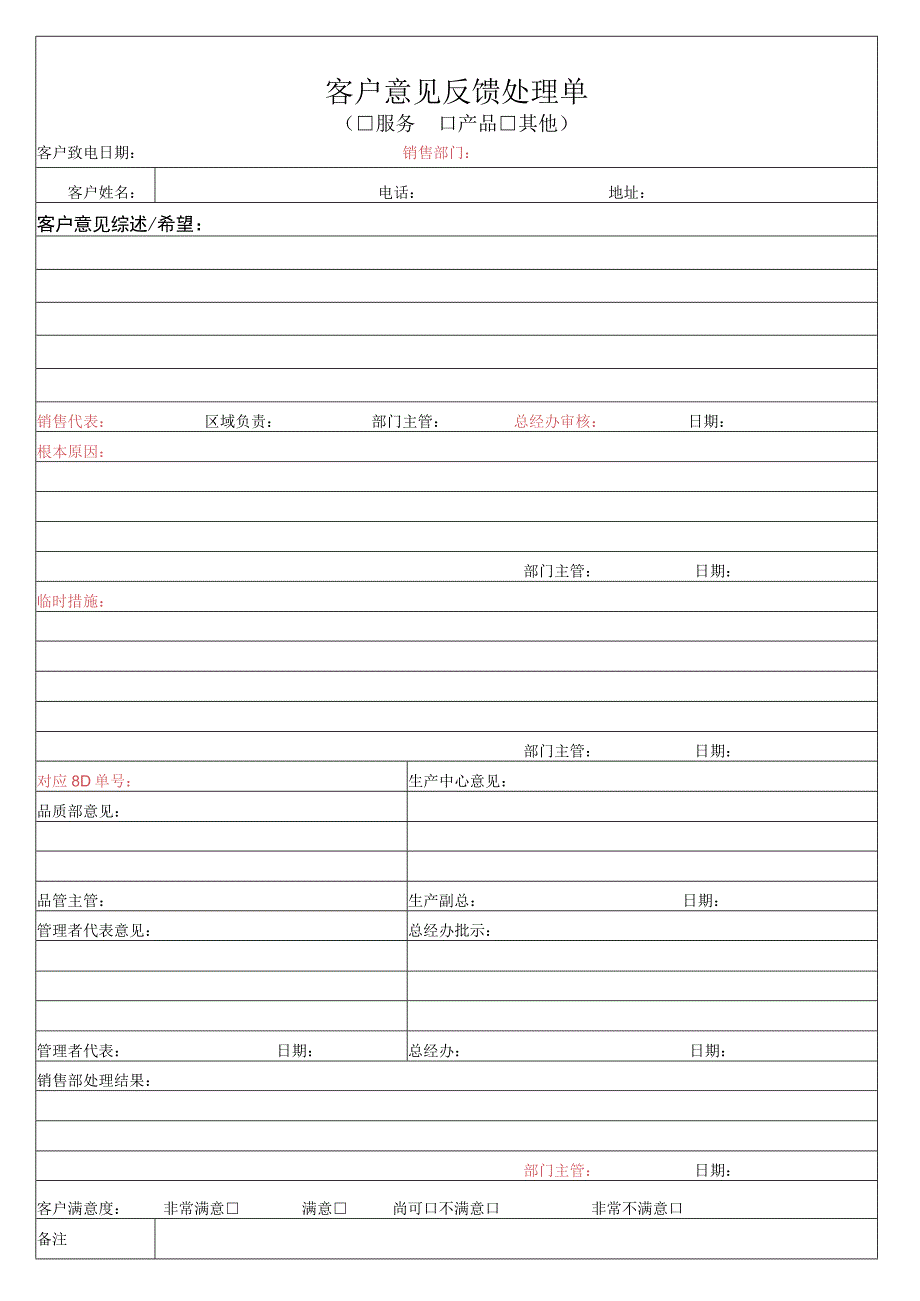 客户意见反馈处理单.docx_第1页