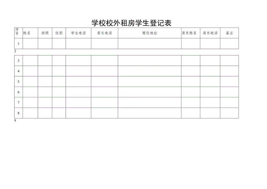 学校校外租房学生登记表.docx_第1页