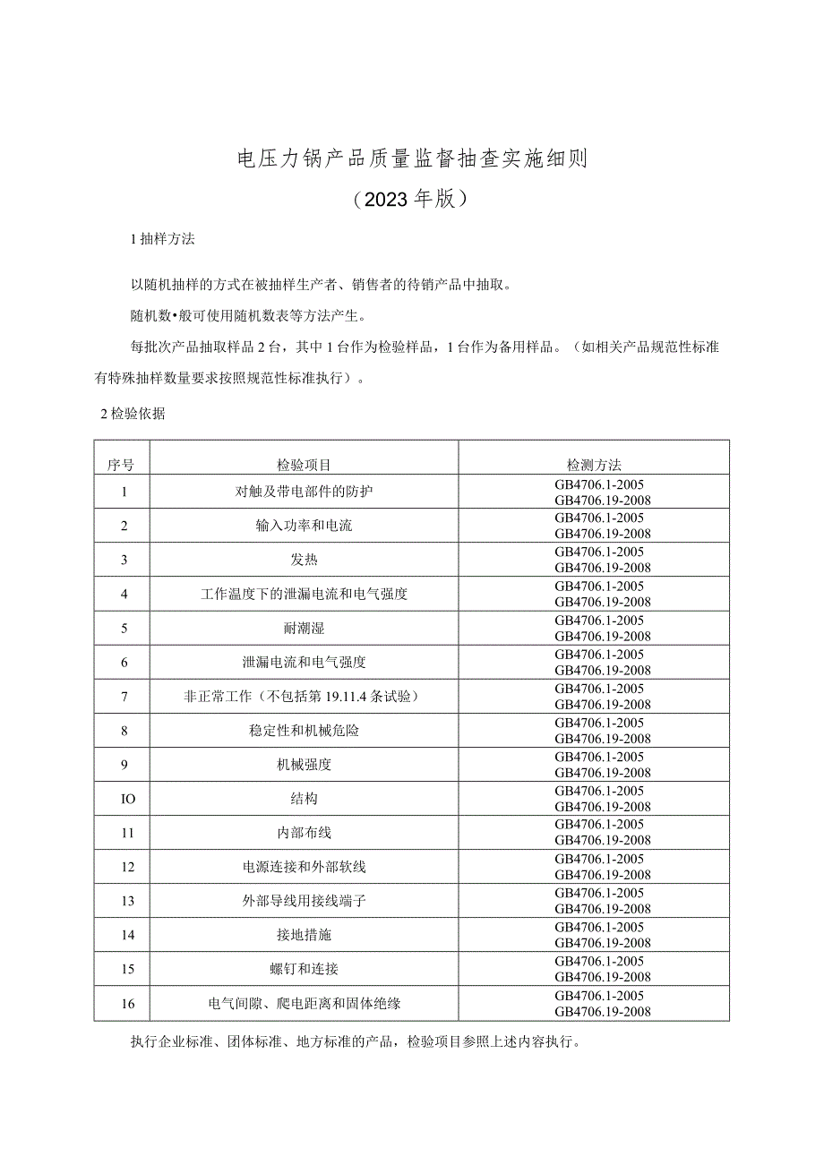 电压力锅产品质量监督抽查实施细则（2023年版）.docx_第1页