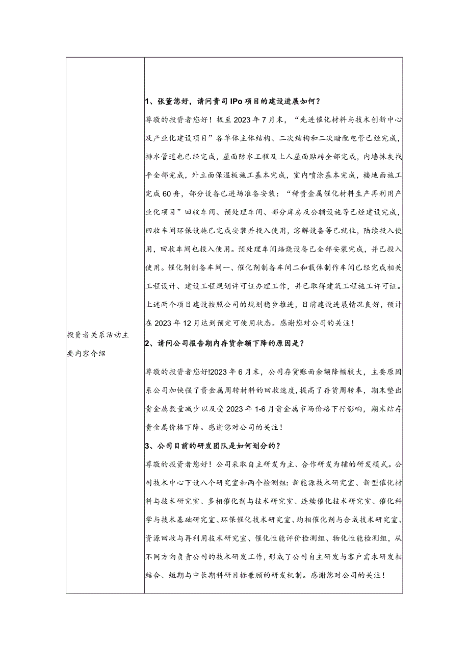 证券代码688269证券简称凯立新材西安凯立新材料股份有限公司投资者关系活动记录表.docx_第2页