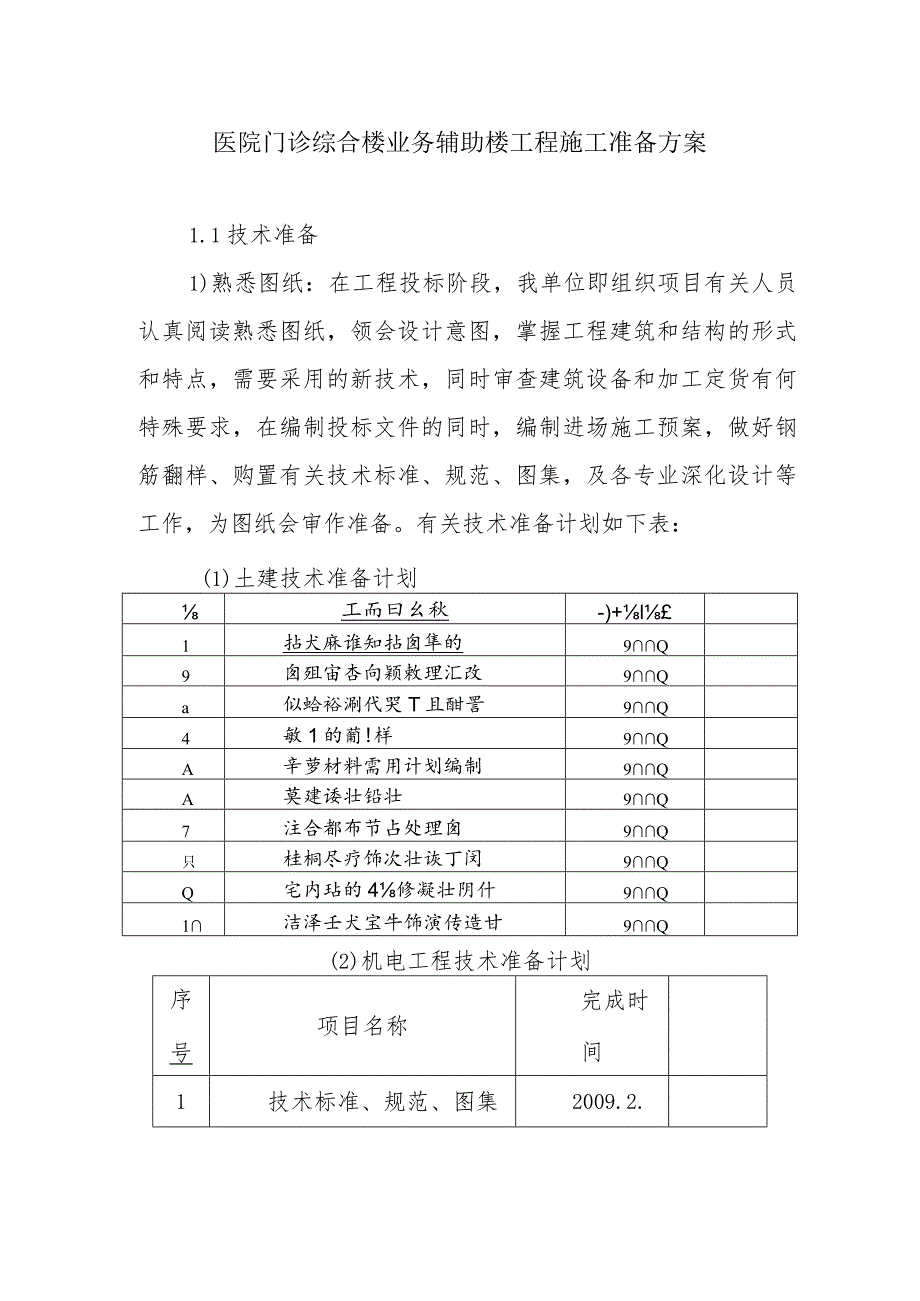 医院门诊综合楼业务辅助楼工程施工准备方案.docx_第1页