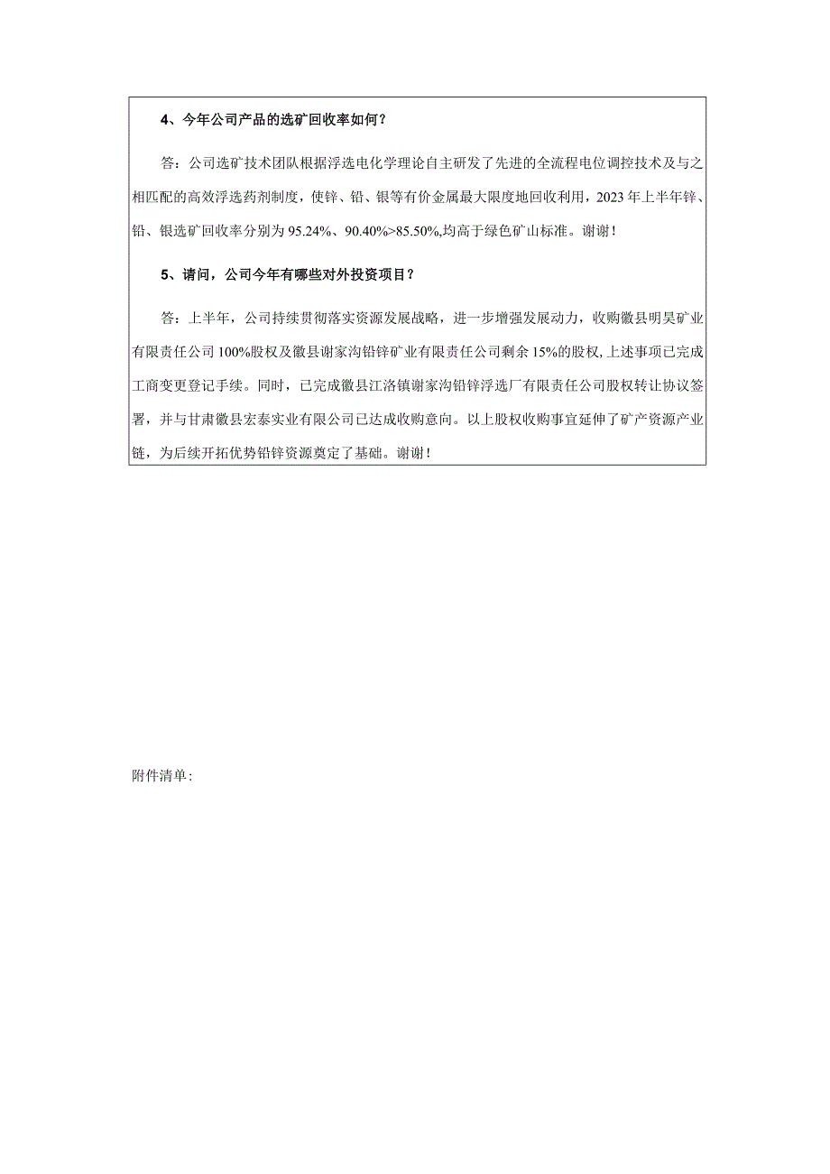 证券代码603132证券简称金徽股份金徽矿业股份有限公司投资者关系活动记录表.docx_第2页