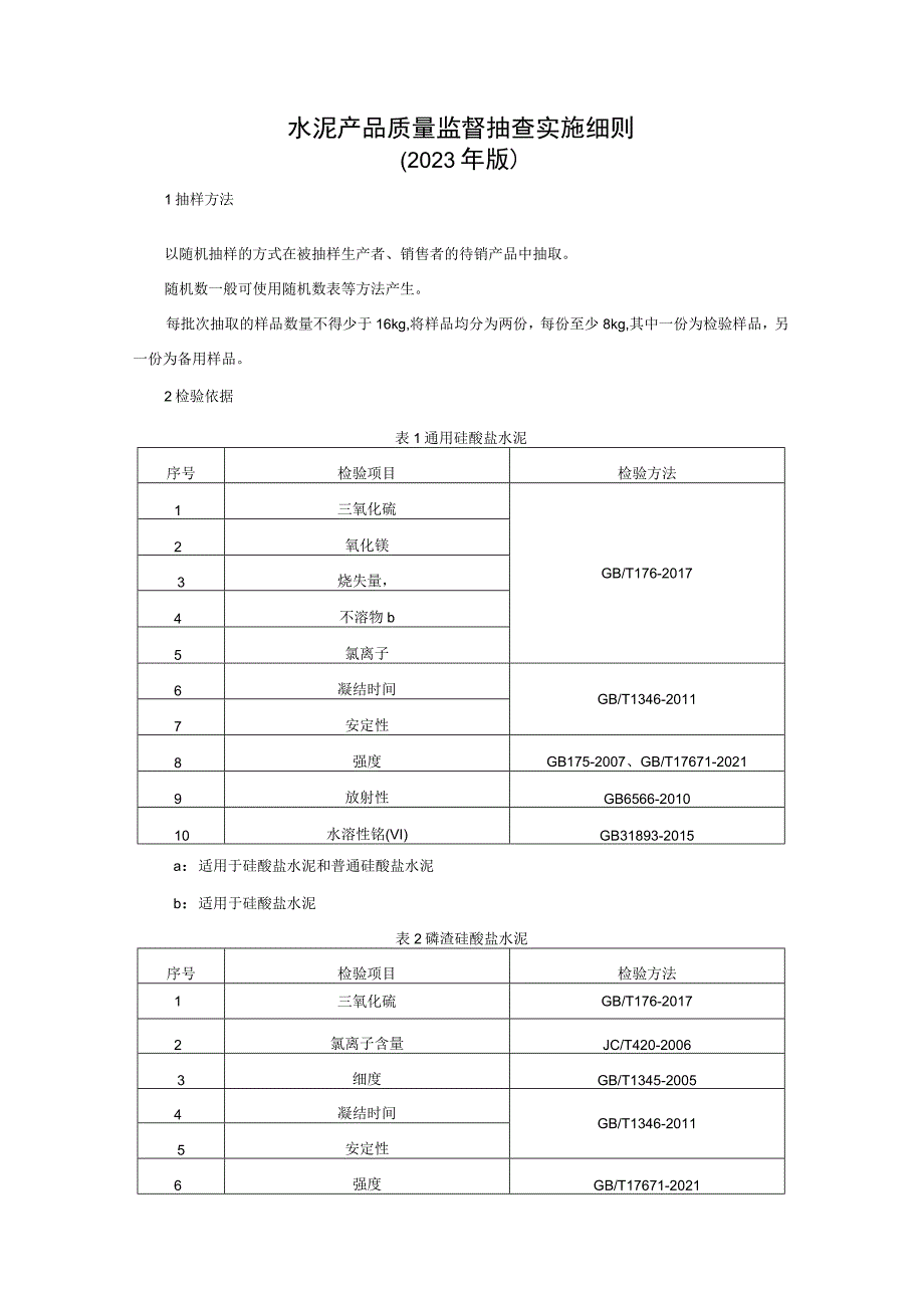 水泥产品质量监督抽查实施细则（2023年版）.docx_第1页