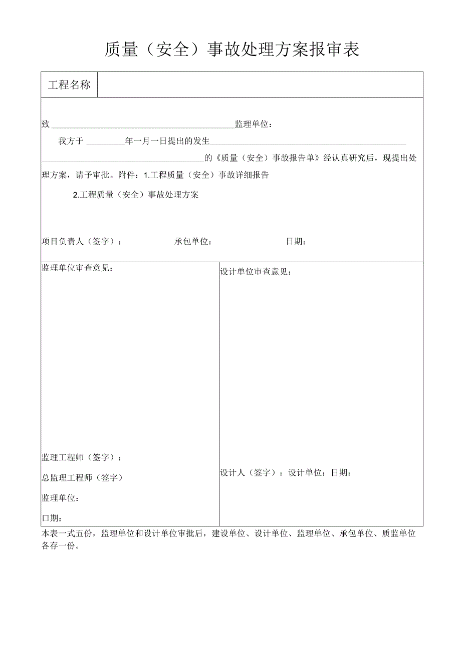 质量（安全）事故处理方案报审表.docx_第1页