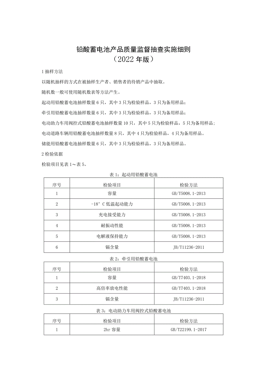 铅酸蓄电池产品质量监督抽查实施细则（2022年版）.docx_第1页