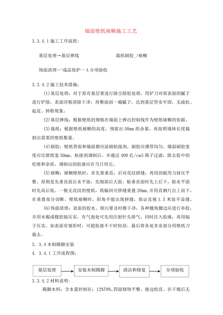 墙面壁纸裱糊施工工艺.docx_第1页