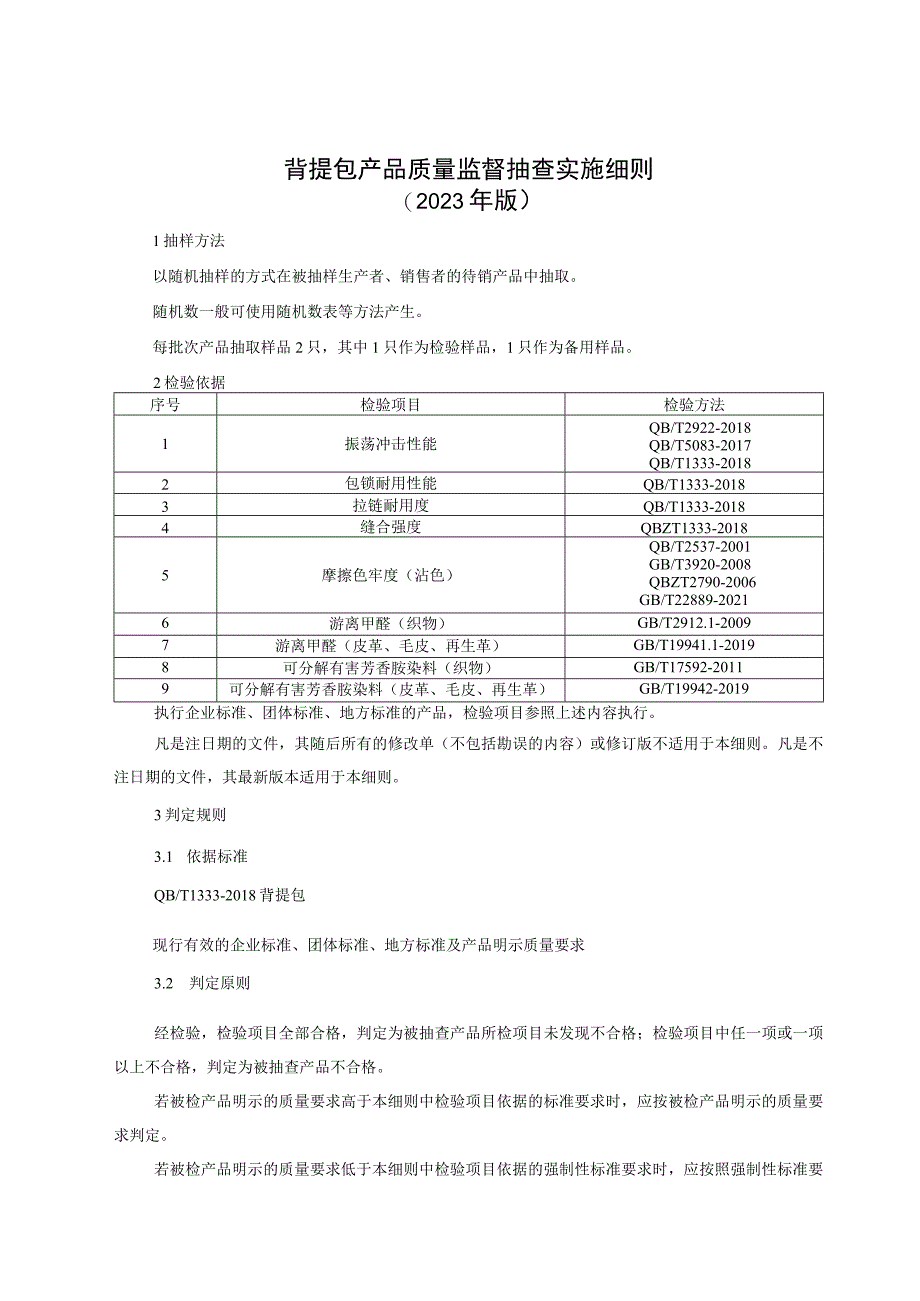 背提包产品质量监督抽查实施细则（2023年版）.docx_第1页