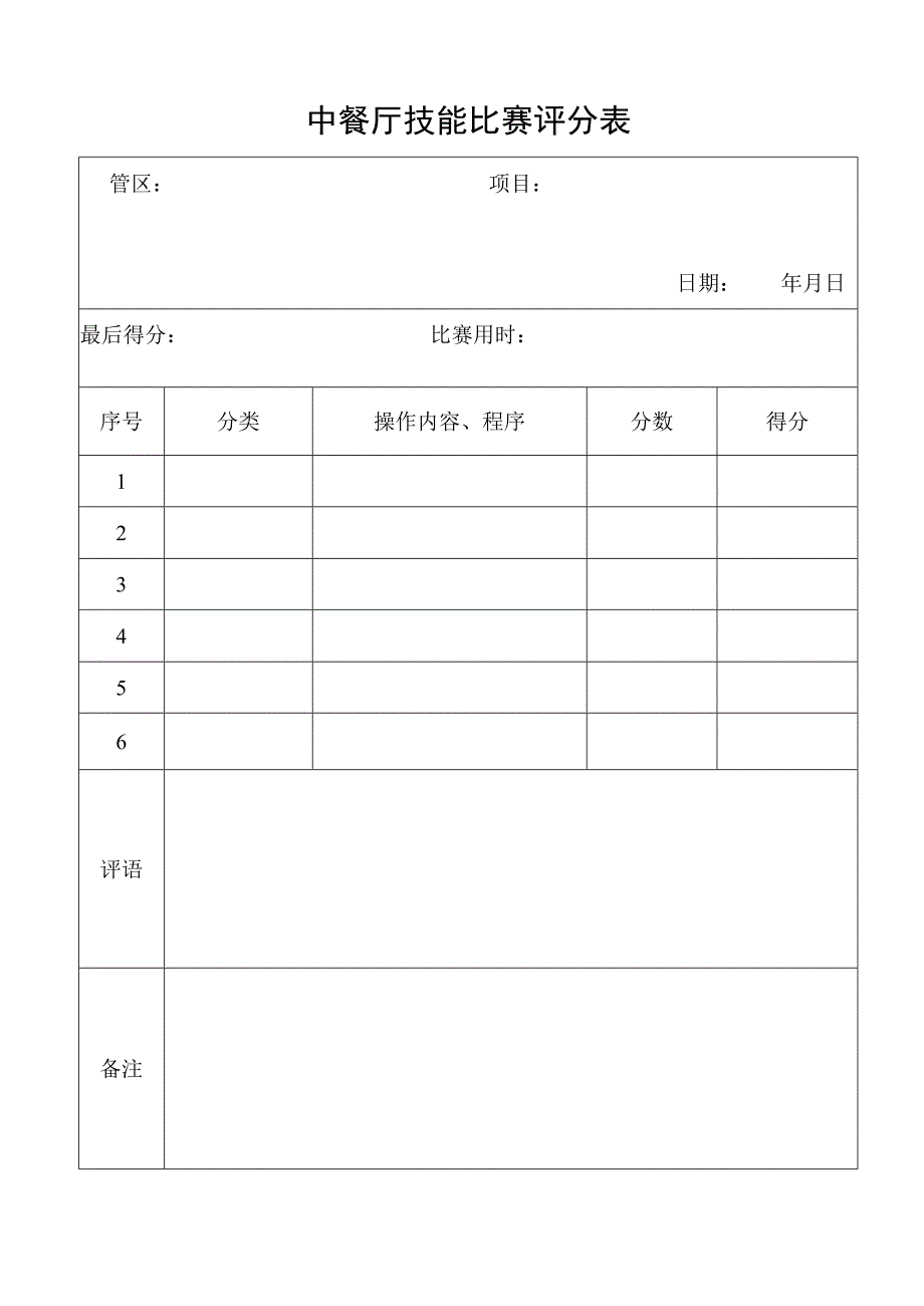 中餐厅技能比赛评分表.docx_第1页