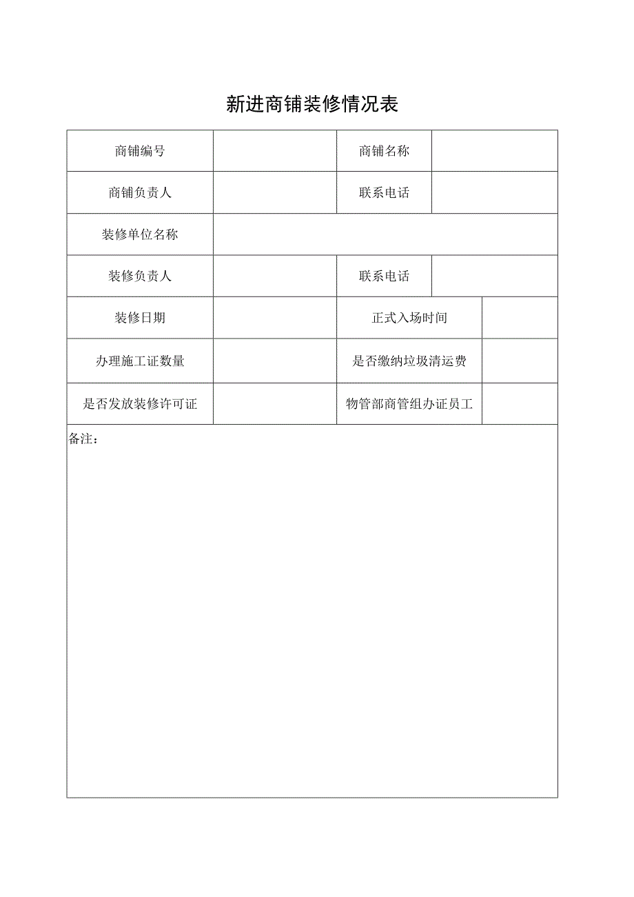 新进商铺装修情况表.docx_第1页