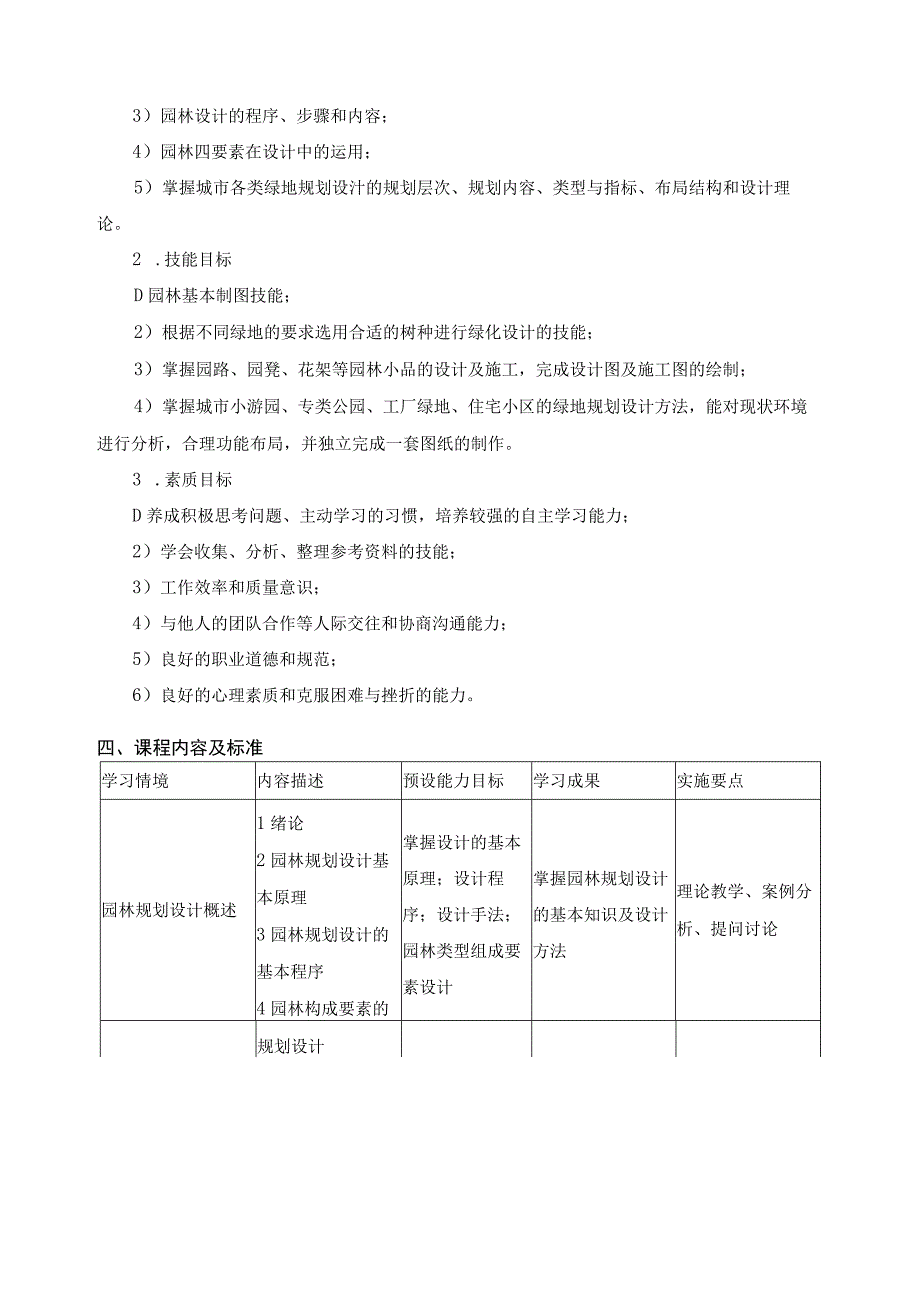 《园林规划设计》课程标准.docx_第3页