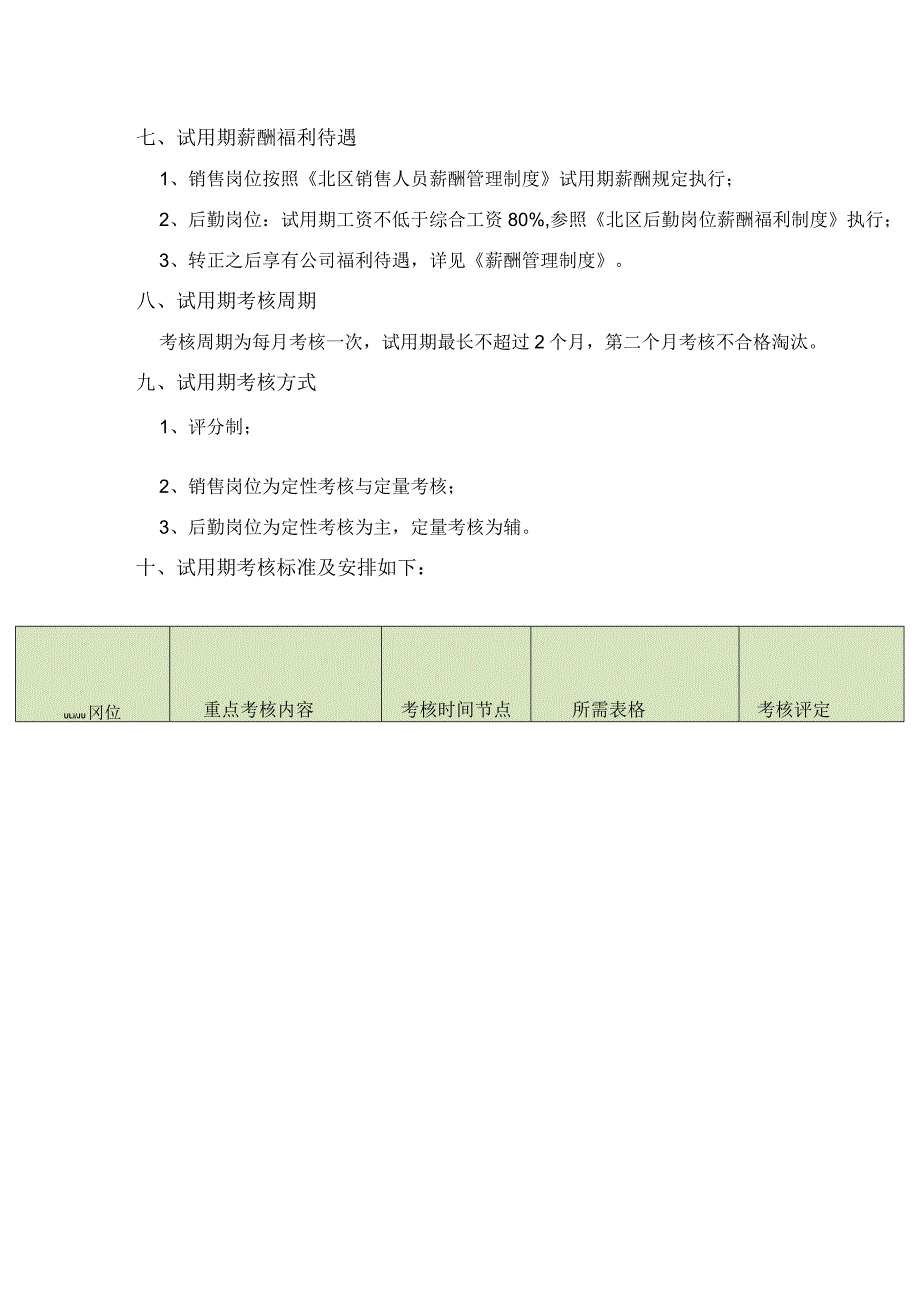 投资管理公司北区试用期管理制度.docx_第2页
