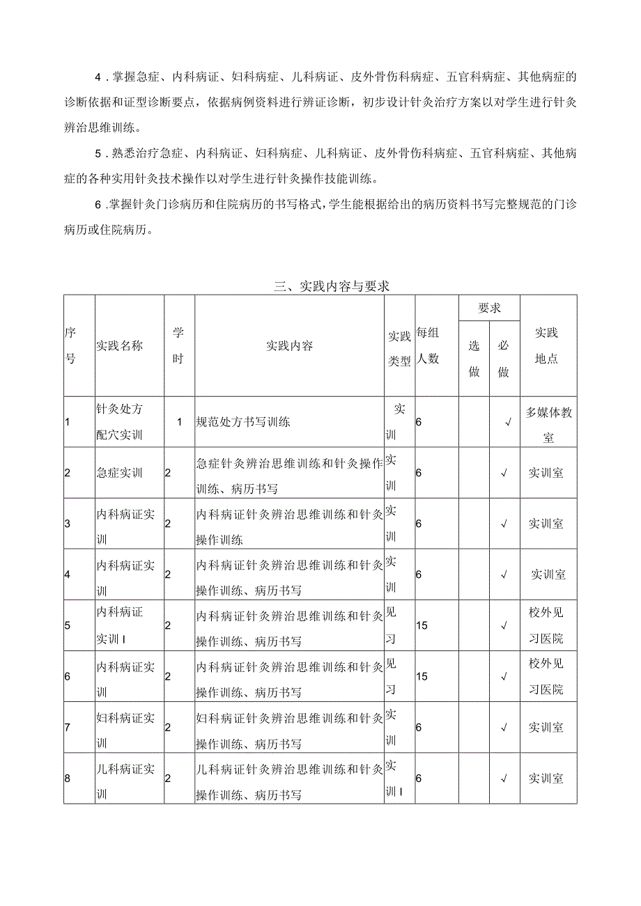 《针灸治疗》课程实训教学大纲.docx_第2页