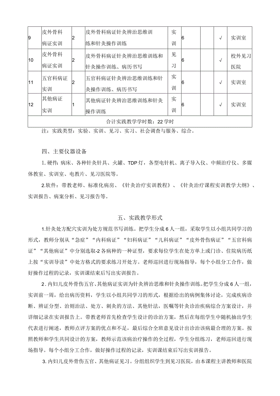 《针灸治疗》课程实训教学大纲.docx_第3页