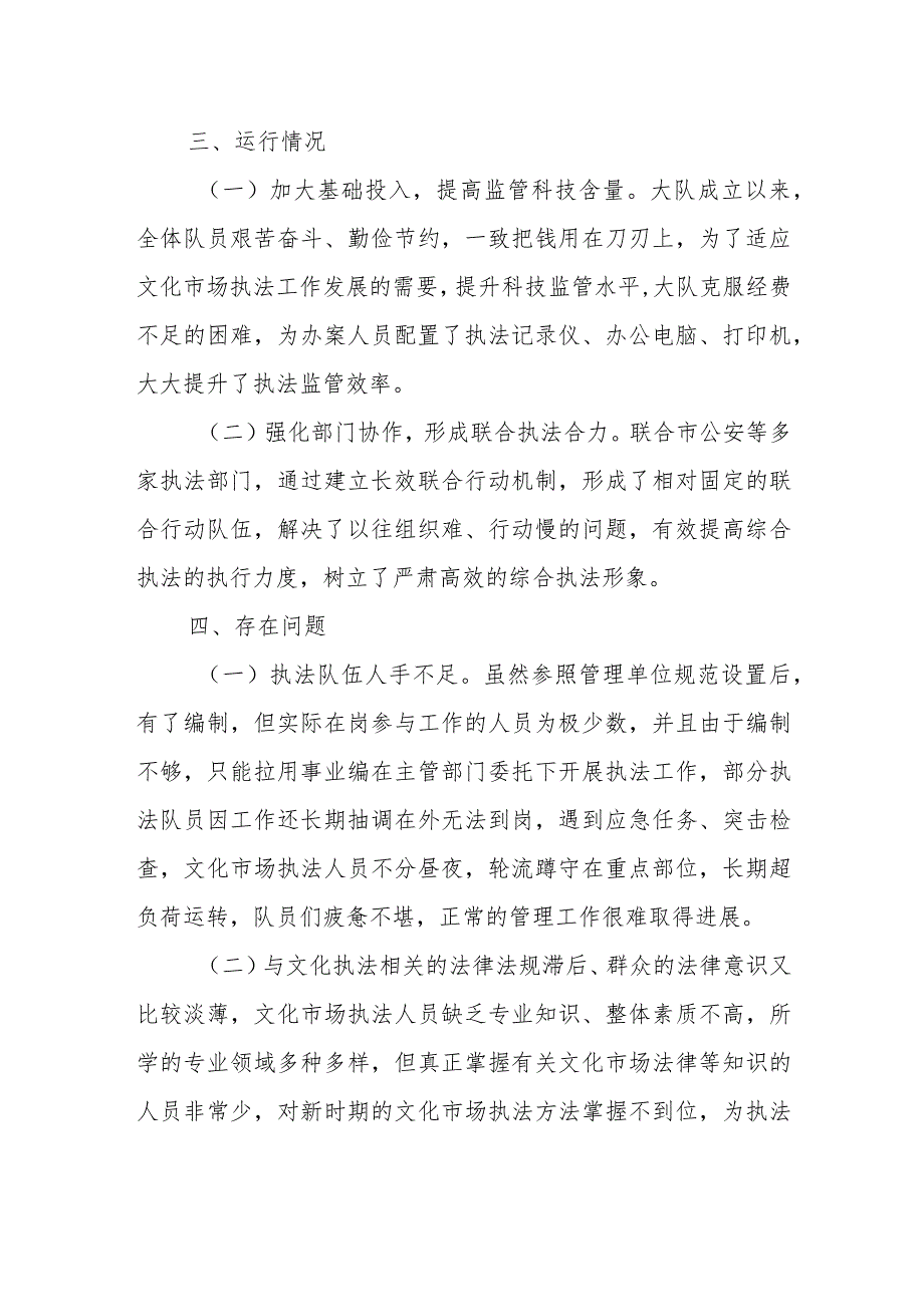 XX市文化市场综合行政执法大队参照管理单位规范设置专项工作报告.docx_第3页