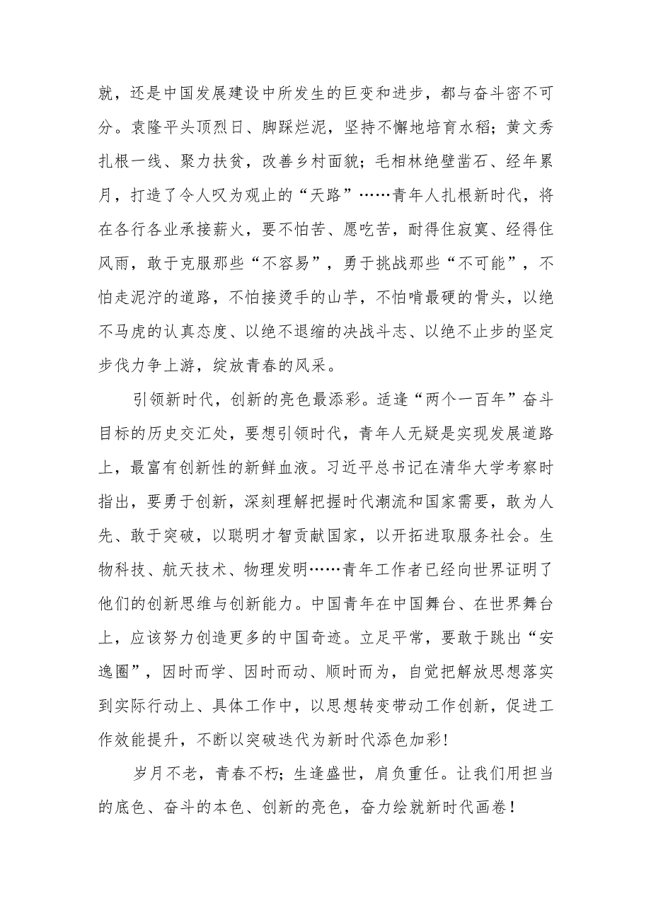 开展“把青春华章写在祖国大地上”网络主题宣传活动心得体会与感悟3篇.docx_第3页