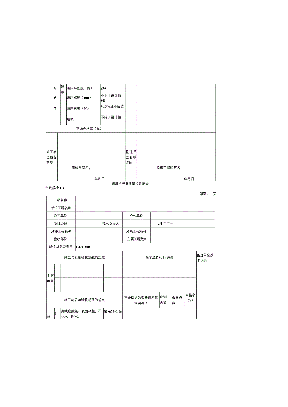 市政道路工程检验批质量检收记录表格.docx_第3页