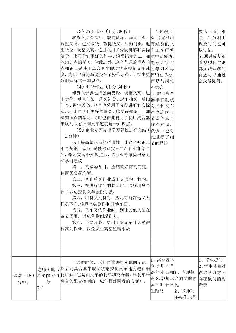 全国中等职业学校商贸类教师信息化教学设计大赛一等奖《物流服务与管理-叉车取货、卸货作业》教学设计.docx_第3页