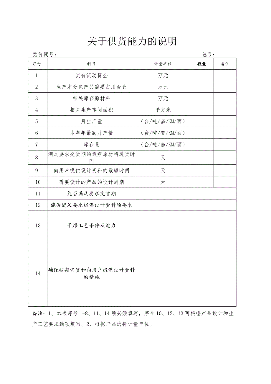 关于供货能力的说明(2023年).docx_第1页