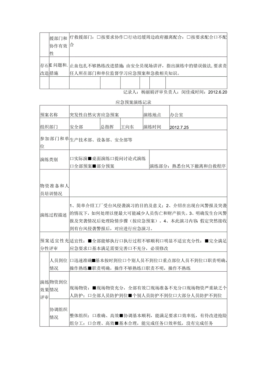 应急预案演练记录表.docx_第3页