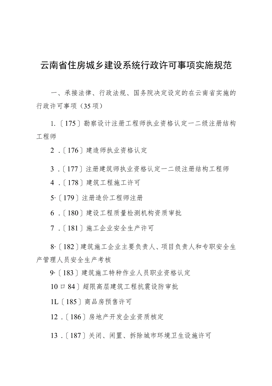 云南省住房城乡建设系统行政许可事项实施规范2023.docx_第1页