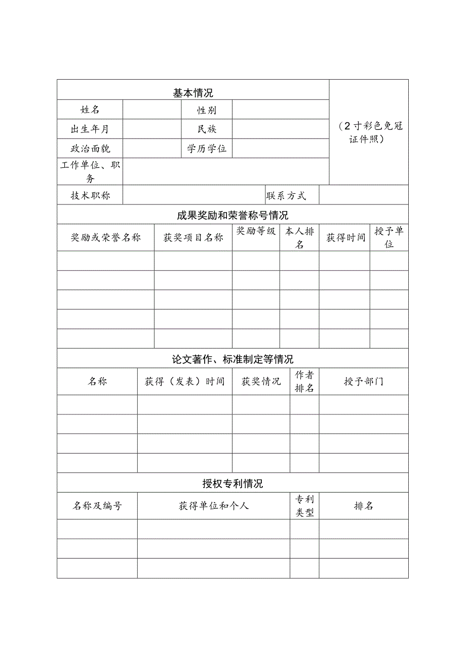 铜陵市领军人才和专业技术拔尖人才申报书.docx_第2页