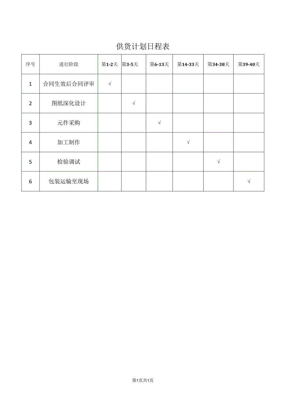 供货计划日程表（2023年）.docx_第1页