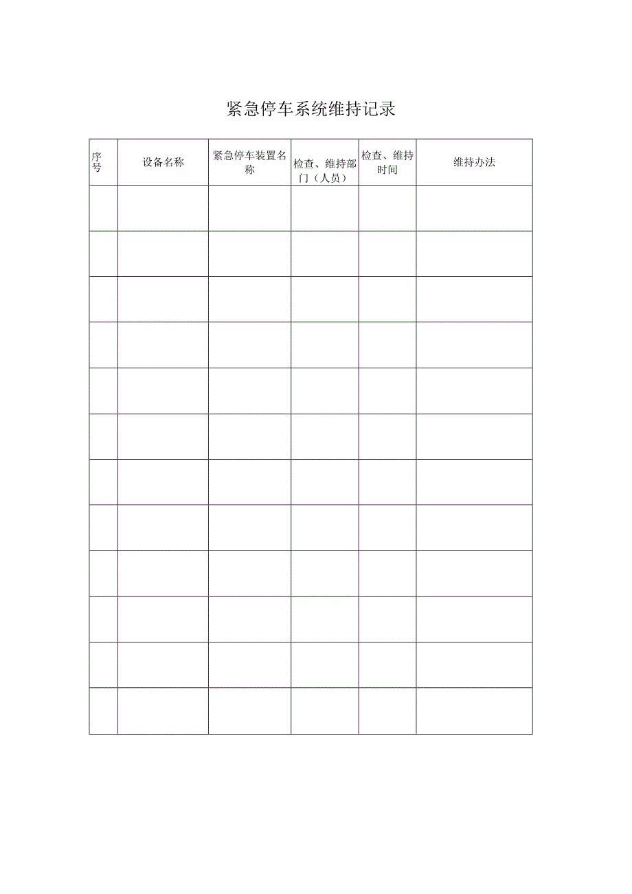 紧急停车系统维护记录.docx_第1页