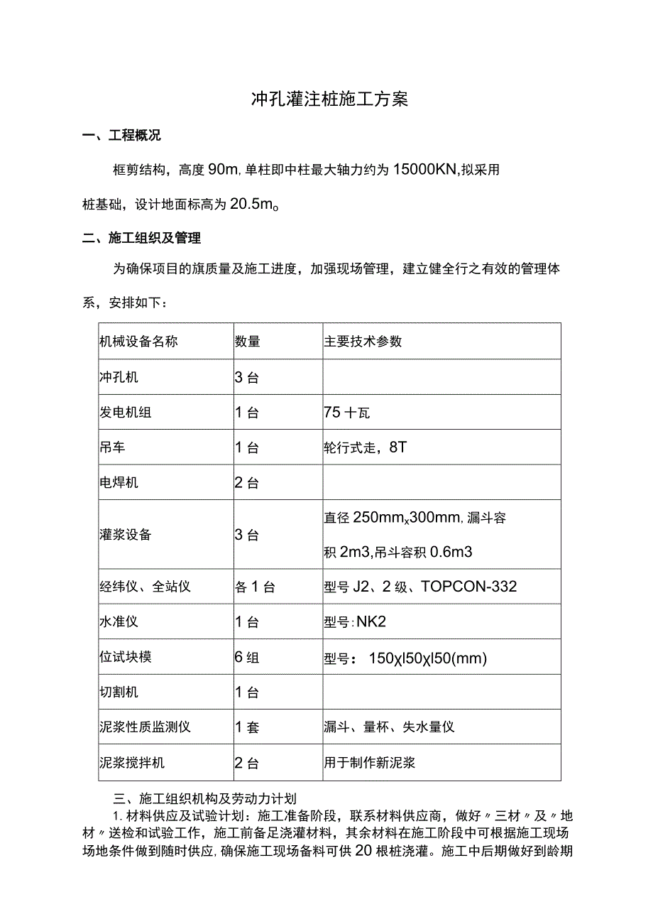 冲孔灌注桩施工方案.docx_第1页