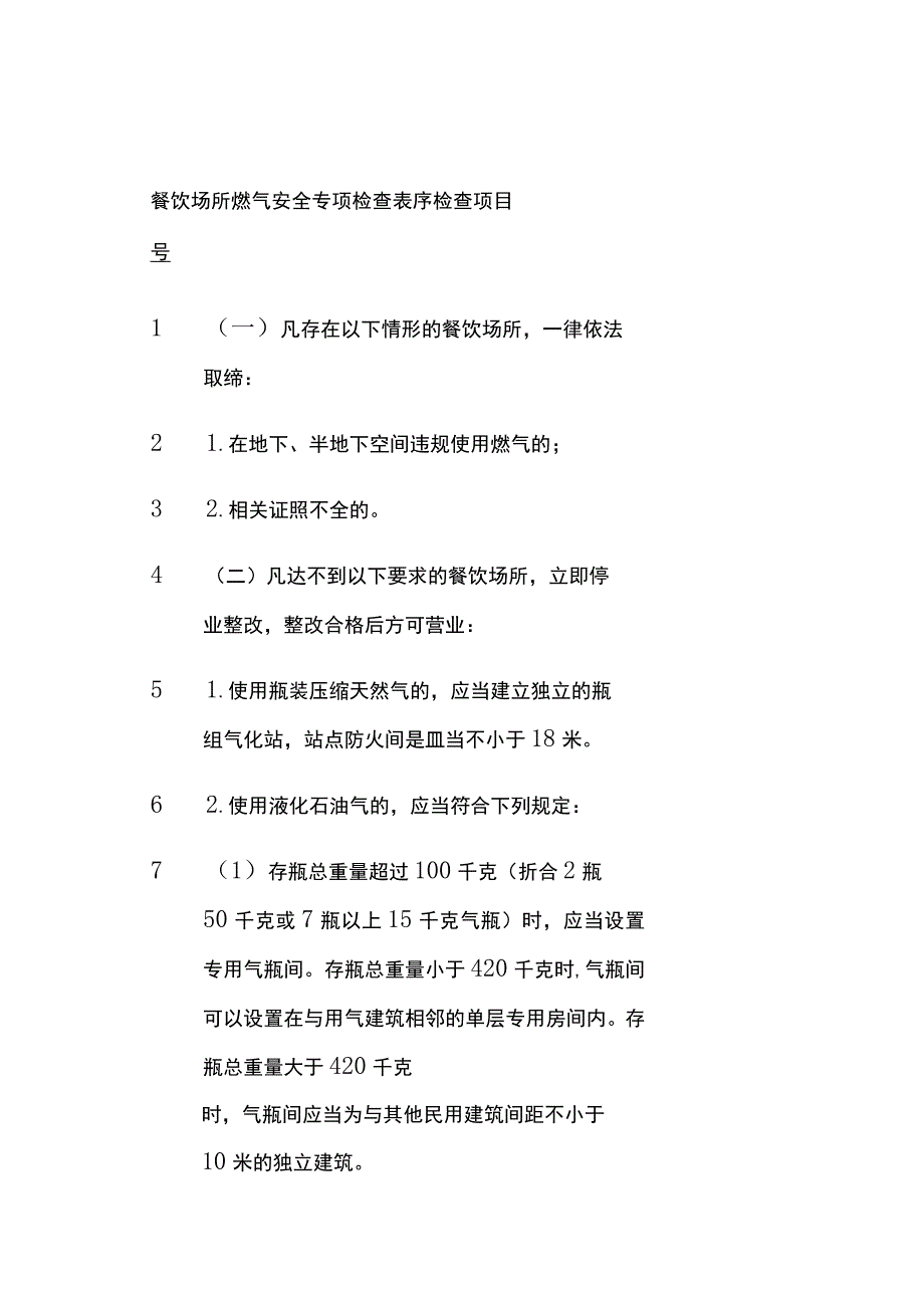 餐饮场所燃气安全专项检查表.docx_第1页