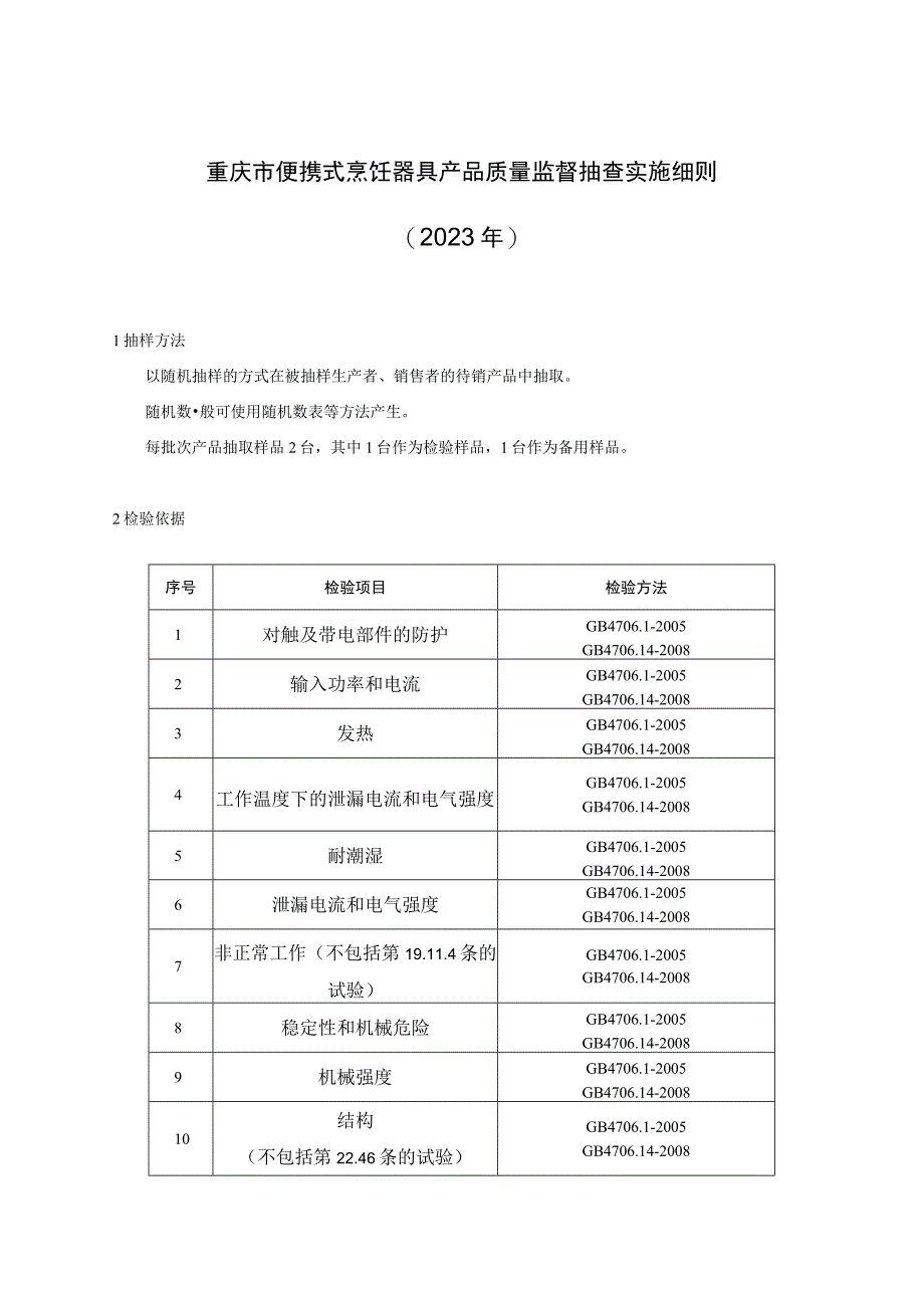 重庆市便携式烹饪器具产品质量监督抽查实施细则2023年.docx_第1页