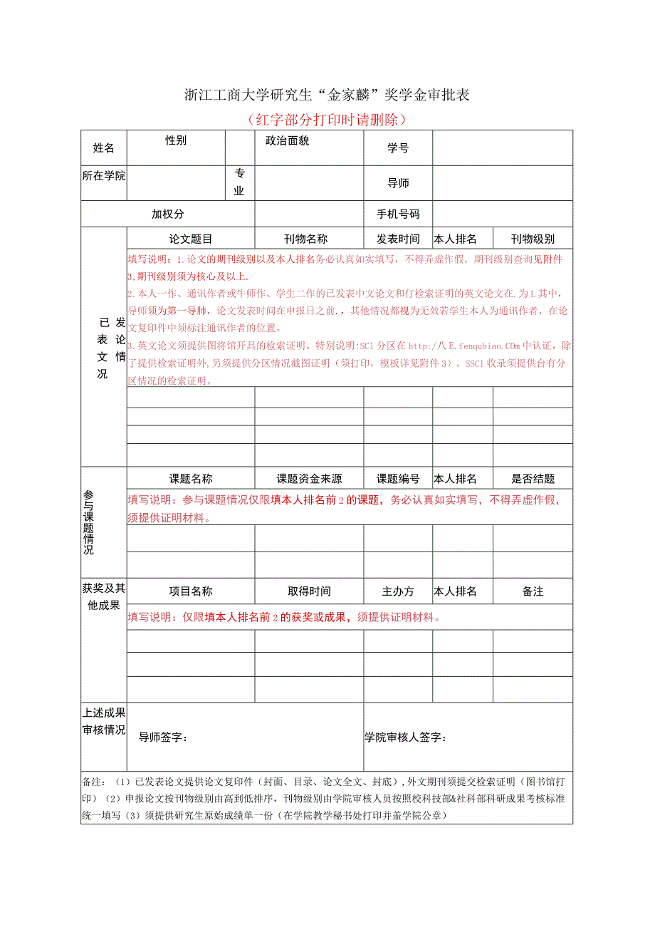 浙江工商大学优秀研究生审批表.docx_第1页