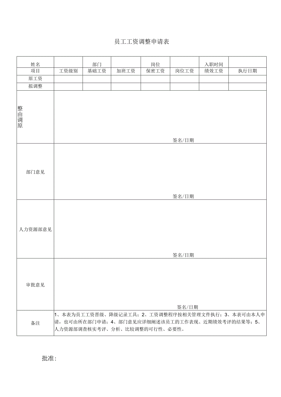 员工工资调整申请表.docx_第1页