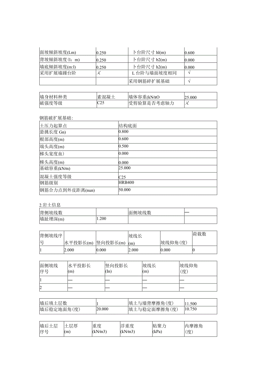 4.0米高重力式挡墙验算（土压力计算方式：库伦）.docx_第2页