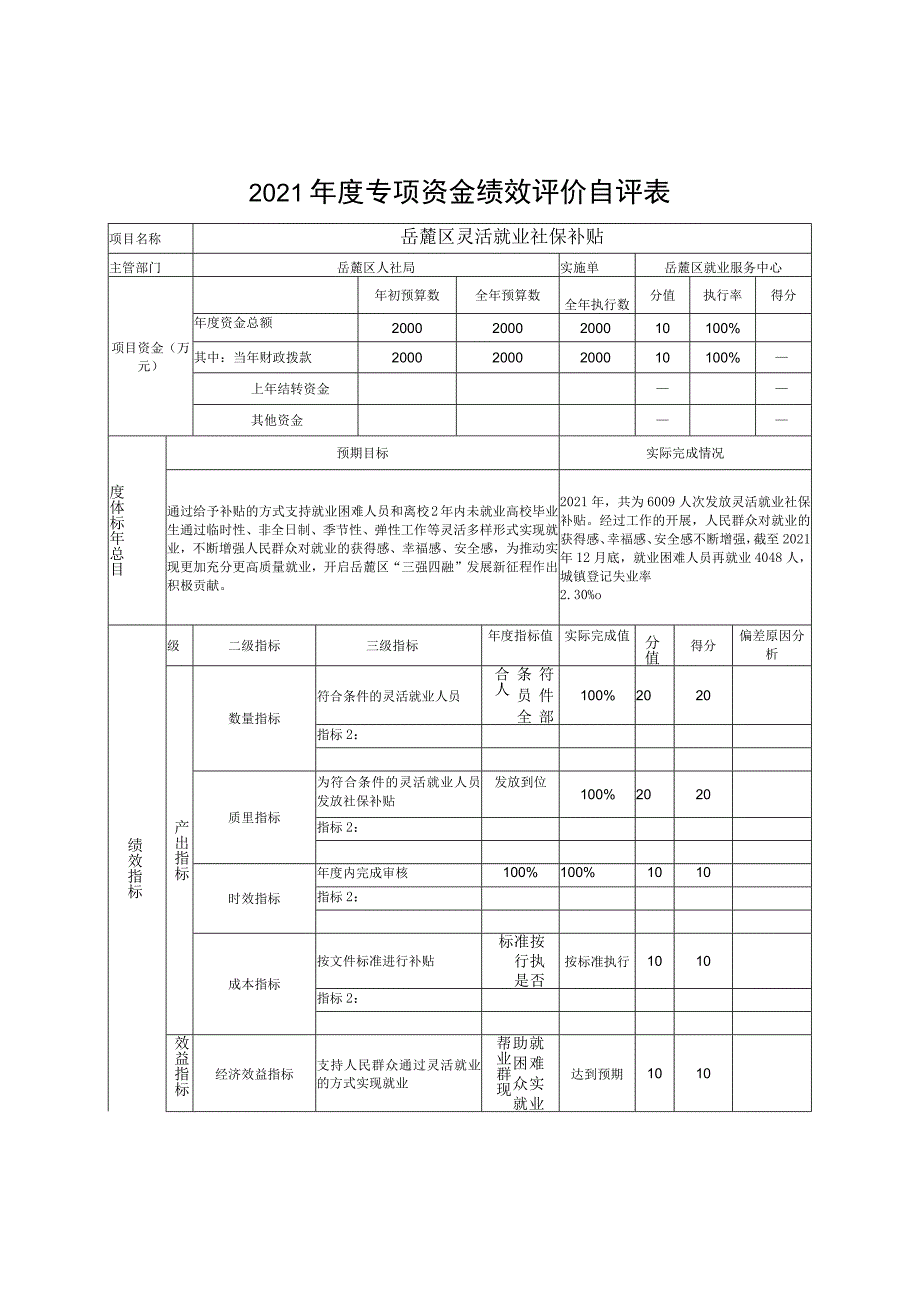 2021年度专项资金绩效评价自评表.docx_第1页