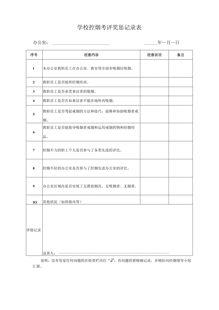 学校控烟考评奖惩制度、标准、记录表.docx_第3页