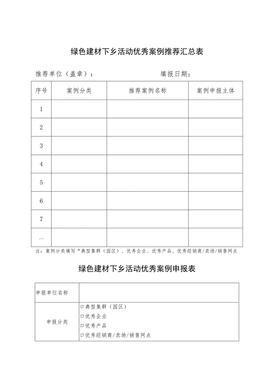 绿色建材下乡活动优秀案例推荐汇总表.docx_第1页