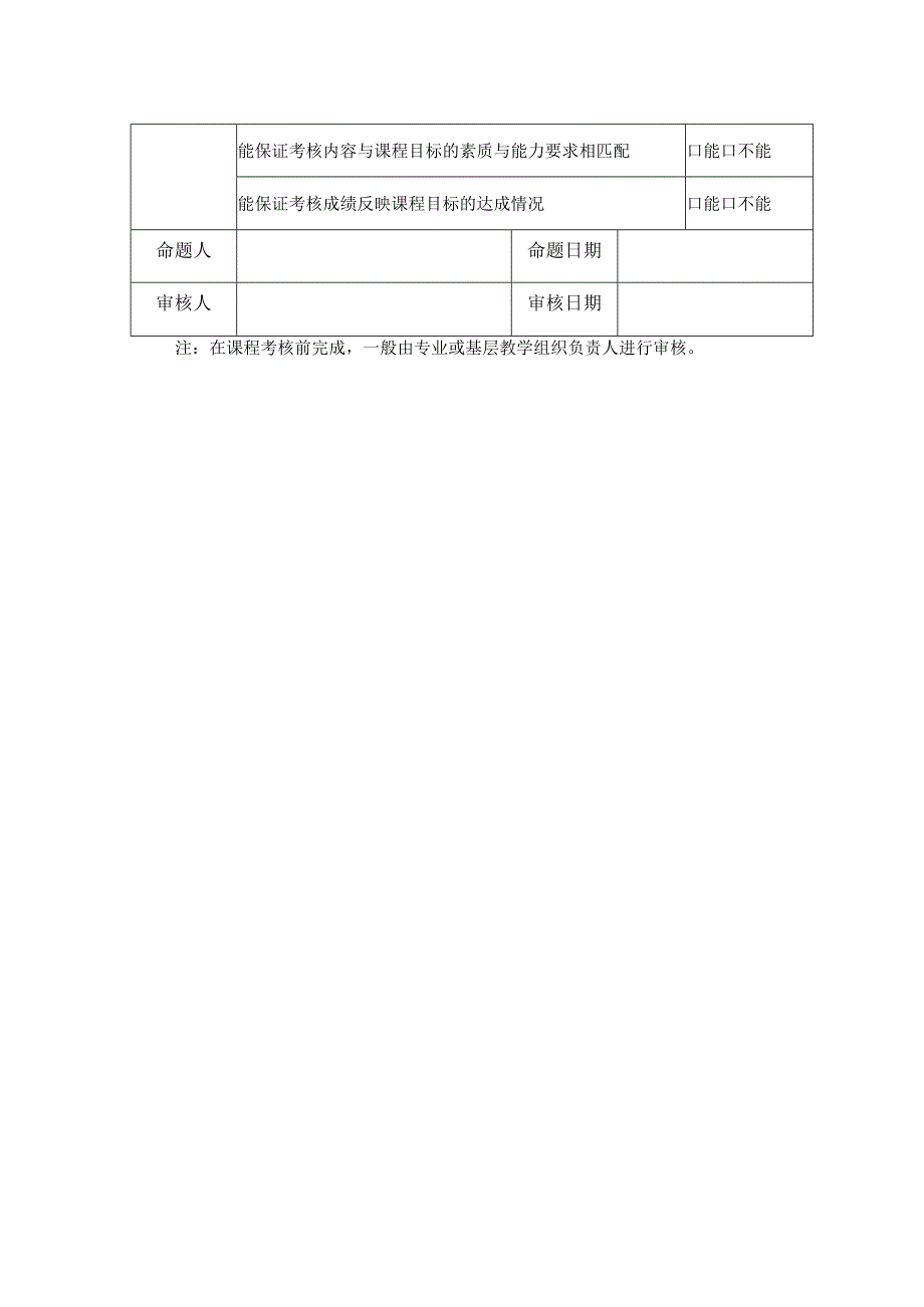 《课程名称》课程考核合理性审核记录单.docx_第2页