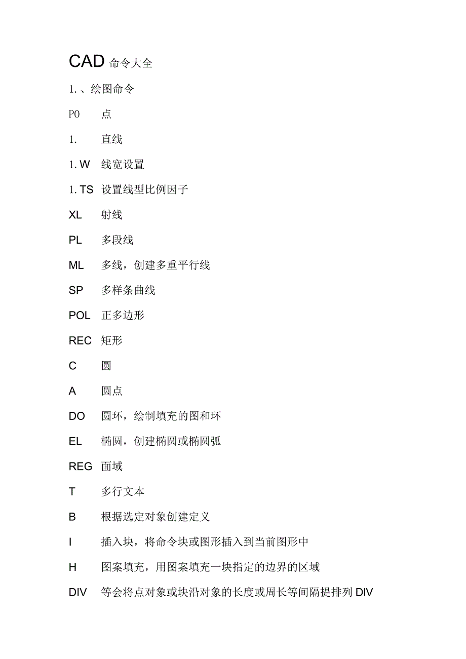 CAD命令大全.docx_第1页