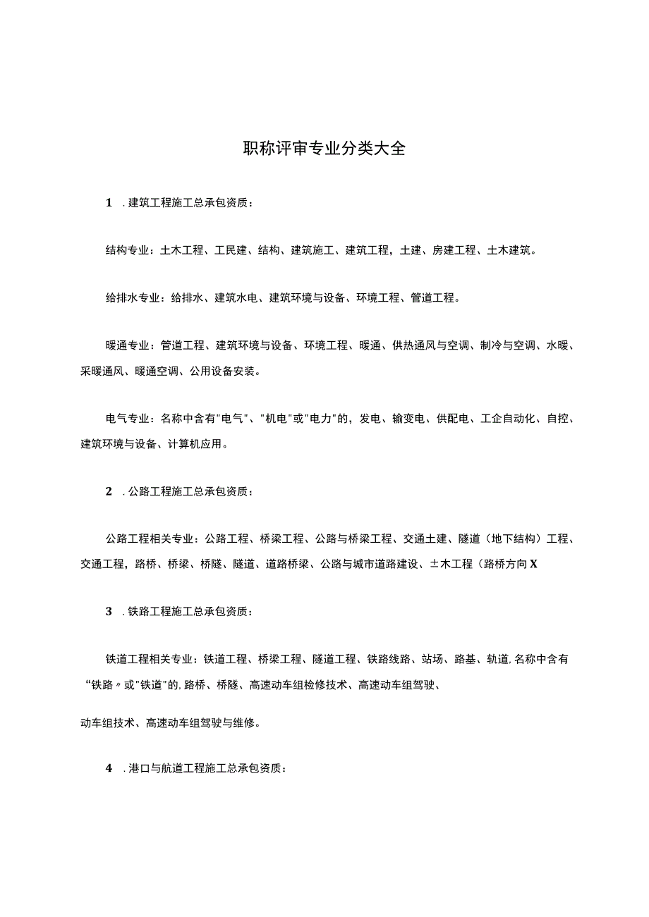 职称评审专业分类大全.docx_第1页