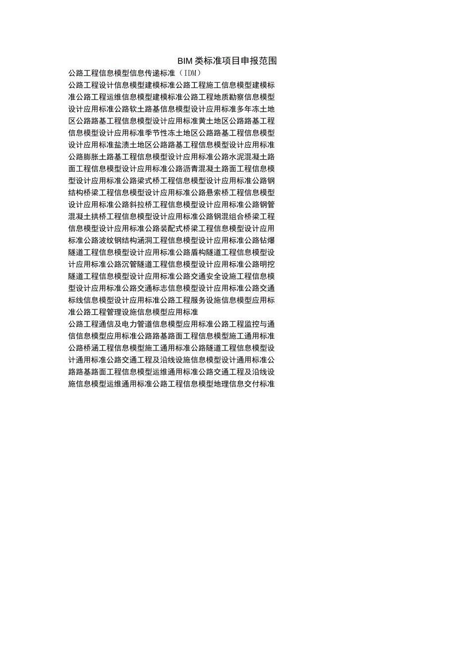 BIM类标准项目申报范围.docx_第1页