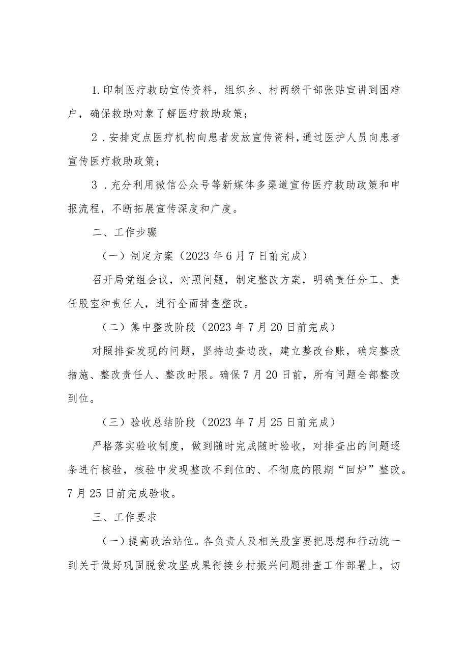 XX市医疗保障局关于巩固脱贫成果衔接乡村振兴问题排查整改方案.docx_第2页