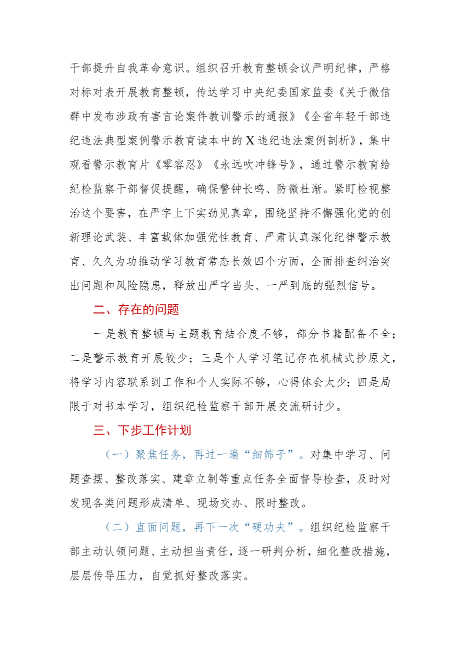 2023年纪检监察干部队伍教育整顿“回头看”总结报告.docx_第3页