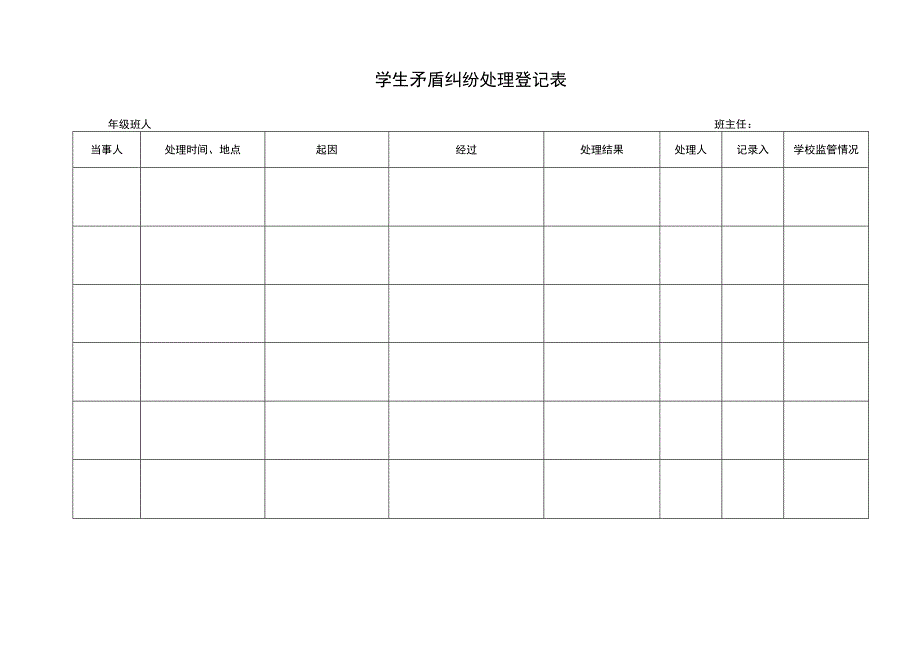 学生矛盾纠纷处理登记表.docx_第1页